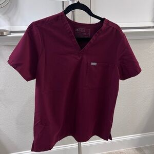 Figs Catarina Scrub Top - Burgundy